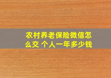 农村养老保险微信怎么交 个人一年多少钱